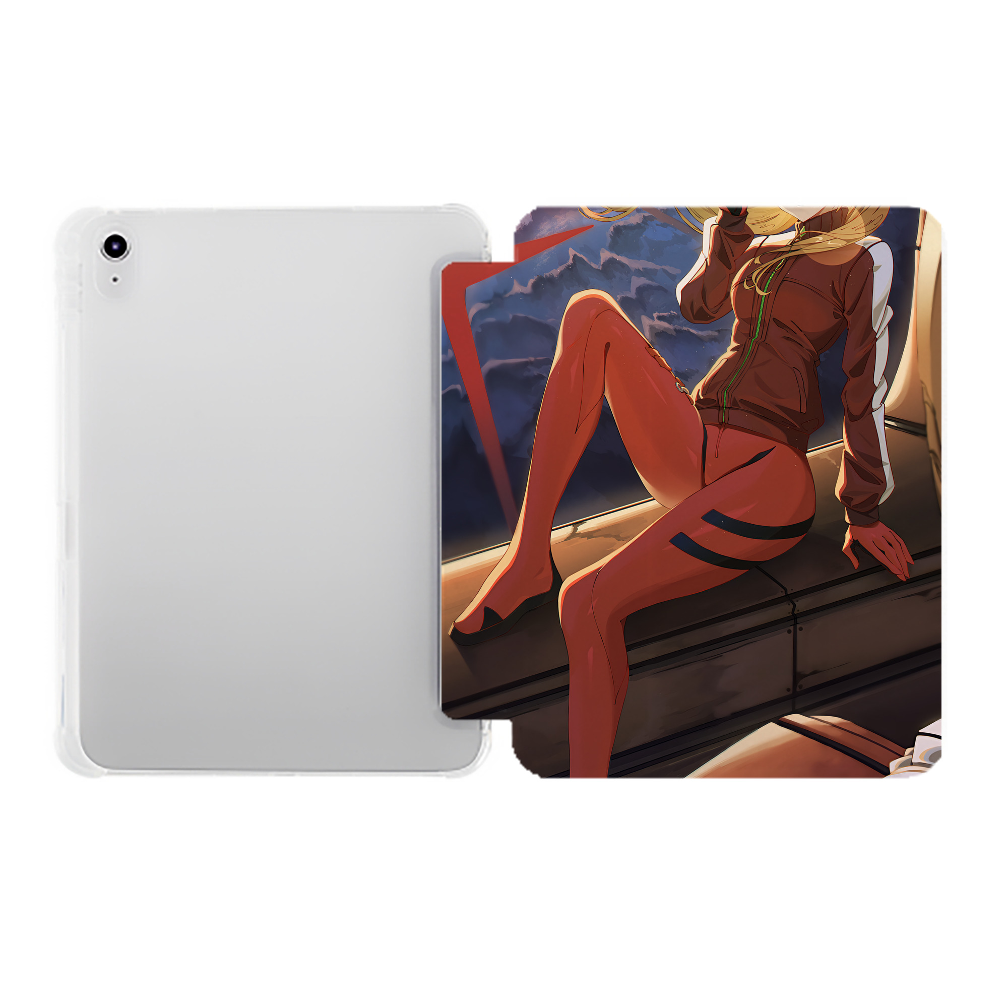 （画像用） EVA 新世紀エヴァンゲリオン IPad ケース ペン収納付き 三つ折りスタンド PUレザー×シリコン 対応機種9.5/10.5/10.9インチ